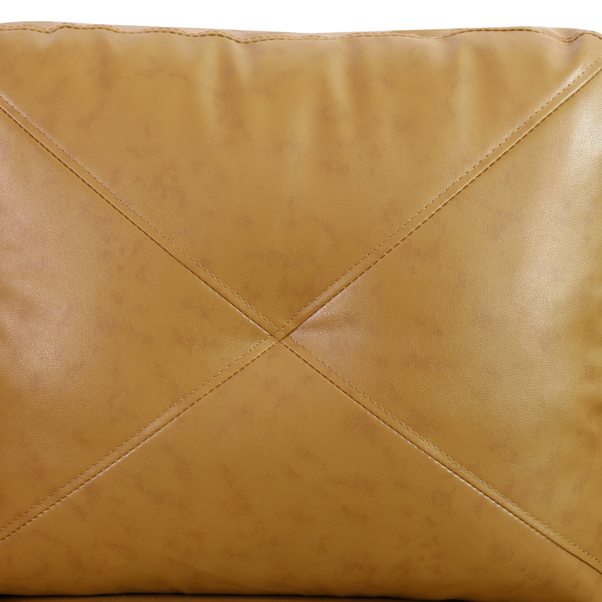 Modular Sectional Sofa Set with Storage Ottoman Solid Wood Frame Breathable Couch Ginger Faux Leather