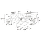 Modular Sectional Sofa Set with Storage Ottoman Reversible Coffee Table and Cup Holders Solid Wood Frame Dark Grey Fabric Couch