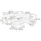 Modular Sectional Sofa Set with Storage Ottoman Reversible Coffee Table and Cup Holders Solid Wood Frame Fabric Couch Dark Grey