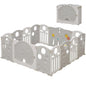 18-Panel Portable Plastic Playpen,Multi-scene Safety Fence for Kids,Blue