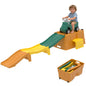 Kids Up and Down Roller Coaster Ride On Toy, Toddler Push Car with Assembly Race Track & Storage Base, Indoor Outdoor Play Equipment,Blue