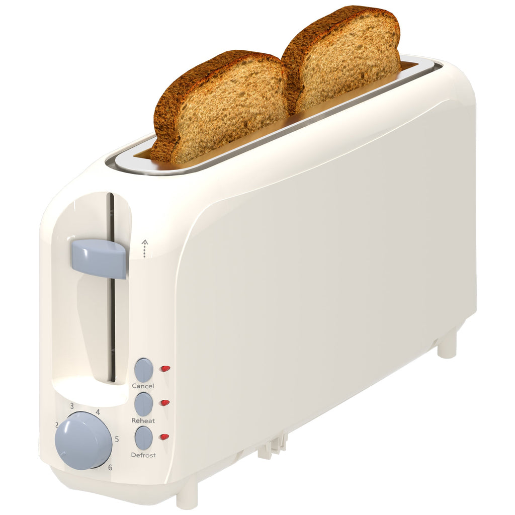 2-Slice Toaster with 10" Extra Long Slot, 6 Browning Levels, Removable Crumb Tray, Defrost, Reheat & Cancel Functions, Auto Shut-Off Safety,Red