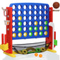 Jumbo 4-to-Score Connect Game with Height Adjustment, Multi-Game Set Including Golf, Basketball Hoop, Ring Toss & Mesh Bag,Green