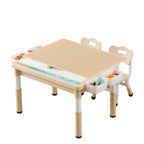 4-in-1 Toddler Activity Table with 2 Chairs, Double Sided Tabletop for Graffiti & Building Blocks, Kids Play Set with Four Side Storage Bins,Blue