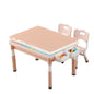 4-in-1 Toddler Activity Table with 2 Chairs, Double Sided Tabletop for Graffiti & Building Blocks, Kids Play Set with Four Side Storage Bins,Gray