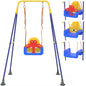 Kids Swing Set,3-in-1 Design with Safety Belt,Sturdy Metal Stand,Easy Quick Assembly,Indoor & Outdoor Suitable for Backyard,Playground and Nursery,Pink