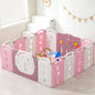 14-Panel Portable Plastic Playpen,Safe Activity Fence for Toddlers,Pink