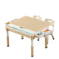 4-in-1 Toddler Activity Table with 2 Chairs, Double Sided Tabletop for Graffiti & Building Blocks, Kids Play Set with Four Side Storage Bins,Gray